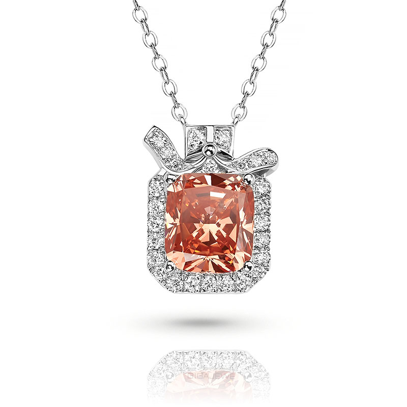 4.5 Carat Pink Morganite 14K Rose Gold Necklace Oval Shape Cut 3 Stone Pendant