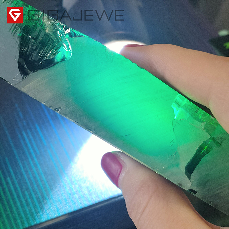 GIGAJEWE jewelry making raw material green color rough sic wafer moissanite rough stones sic crystal rough synthetic gemstones
