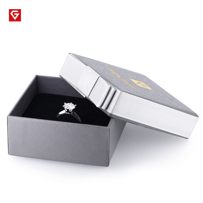 GIGAJEWE Total 0.16ct 1.5mmX16pcs Moissanite Or Diamond HPHT D VVS1 Round Cut 18K White Gold Ring Jewelry Woman Girlfriend Gift