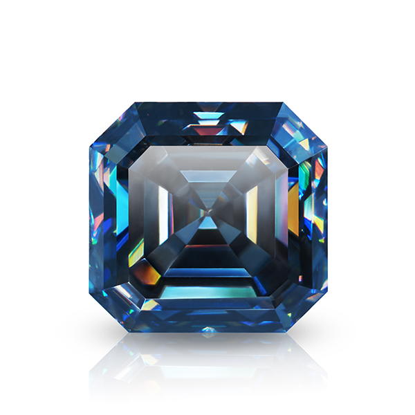 GIGAJEWE Natural Dark Blue color VVS1 Asscher Hand Cut Moissanite Loose GemStone By Excellent Cut With Certificate for Jewelry Making