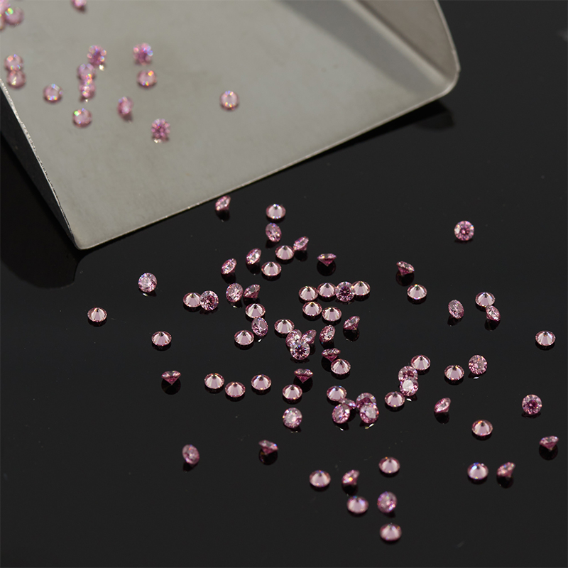 GIGAJEWE Moissanite Pink 2.0mm 0.5ct VVS1 Round Mini Small Size Loose Diamond Test Passed Gemstone Design Pretty Jewelry Making