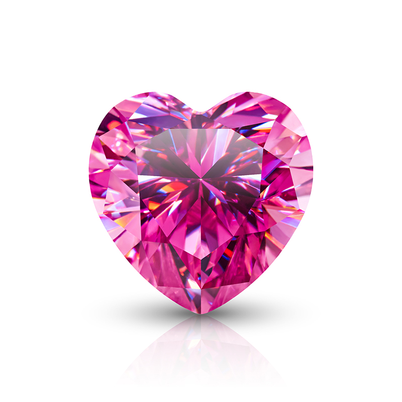 GIGAJEWE Moissanite Hand-Cutting Heart Red Pink Color VVS1 Premium Gems Loose Diamond Test Passed Gemstone For Jewelry Making