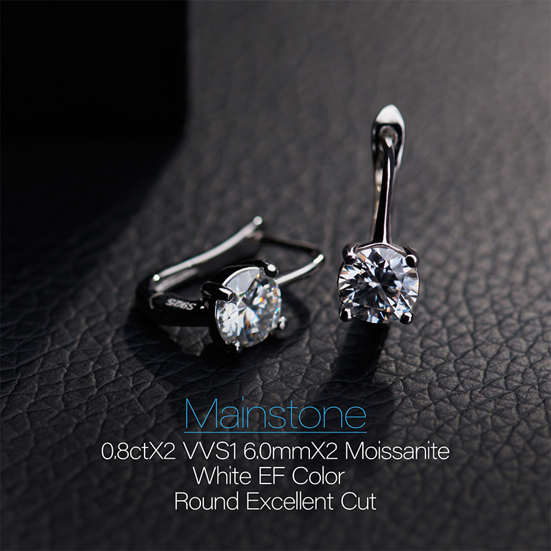 GIGAJEWE Moissanite EF Color VVS1 Total 2ct 925 Silver Drop Earring 18K Gold Plated Diamond Test Passed Jewelry Woman Girl Gift
