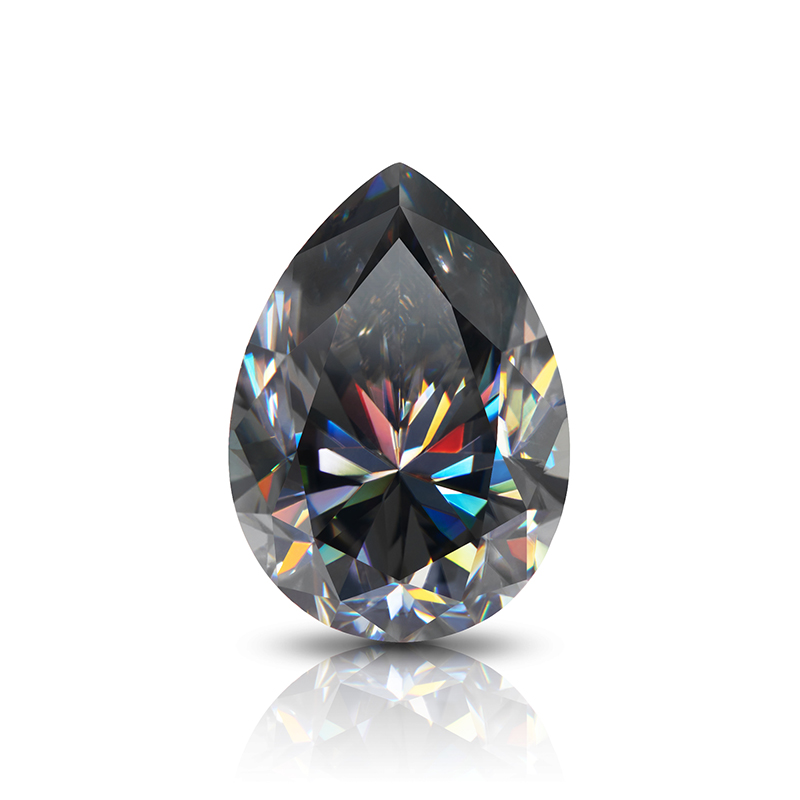 GIGAJEWE Moissanite Hand-Cutting Pear Grey VVS1 Premium Gems Loose Diamond Test Passed Gemstone For Jewelry Making Customizable