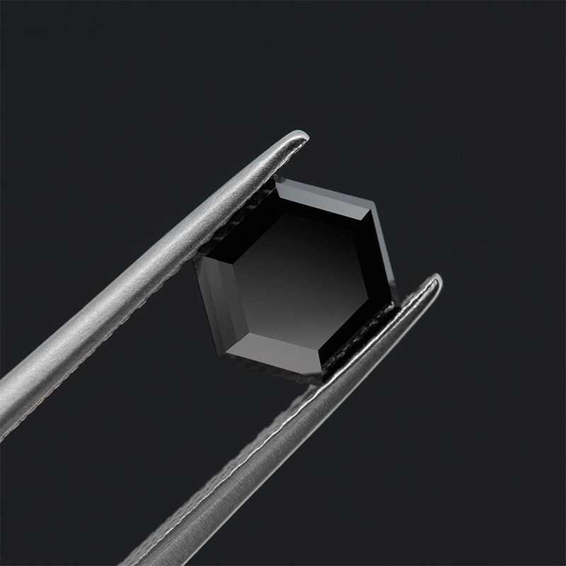GIGAJEWE Moissanite Hand-Cutting Hexagon Cut Black Color VVS1 Premium Gems Loose Diamond Test Passed Gemstone For Jewelry Making