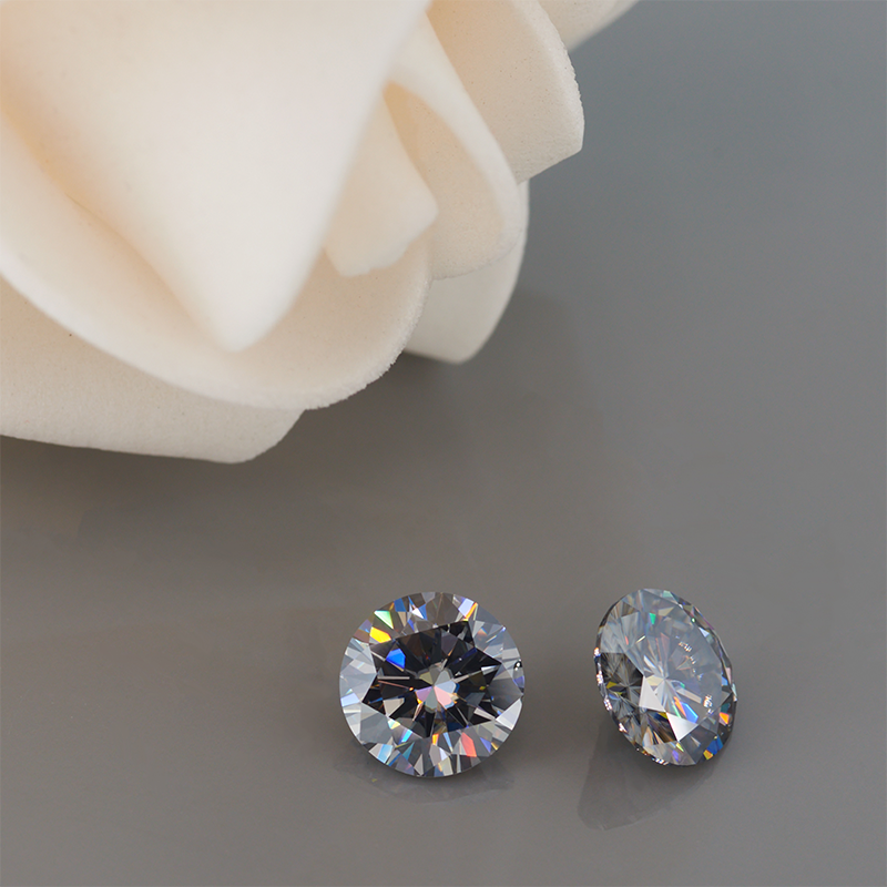 GIGAJEWE Hand-Cutting Round Grey VVS1 Moissanite Premium Gems Loose Diamond Test Passed Gemstone For Jewelry Making