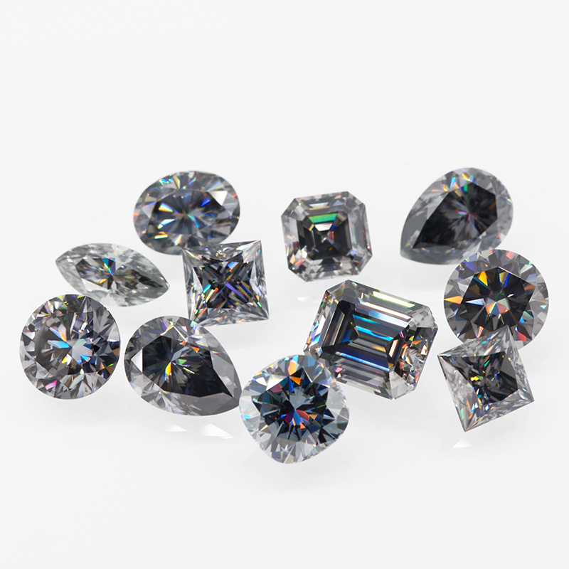 GIGAJEWE - Moissanite, Hand Cut, Emerald Gray VVS1, Premium Gemstone, Loose Diamond Test Passed, Jewelry Making