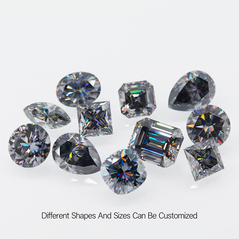 GIGAJEWE Moissanite Manual Cutting Grey Asscher Premium Gems Loose Diamond Test Passed Gemstone For Jewelry Making Customizable