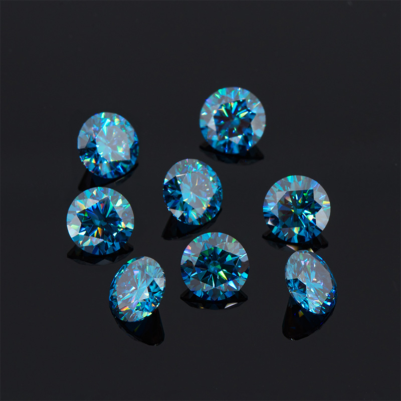 GIGAJEWE Moissanite Round Cut NovaColor Blue Color VVS1 Premium Gems Loose Diamond Test Passed Gemstone For Jewelry Making