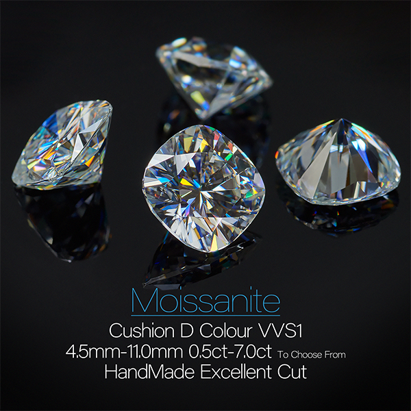 GIGAJEWE – hand cut cushion, TOP white D VVS1, Moissanite Premium, Loose Diamond Test, gemstone for jewelry making