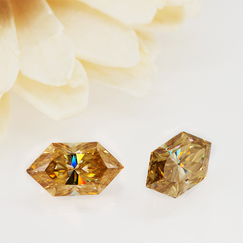 GIGAJEWE Hand-Cutting Dutch Marquise Golden VVS1 Moissanite Premium Gems Loose Diamond Test Passed Gemstone For Jewelry Making