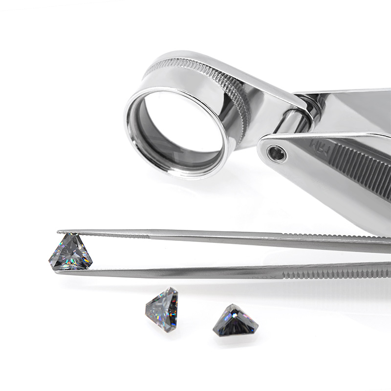 GIGAJEWE Moissanite Triangle Broken Angles Gray Premium Gems Loose Diamond Test Passed Gemstone For Jewelry Making Customizable