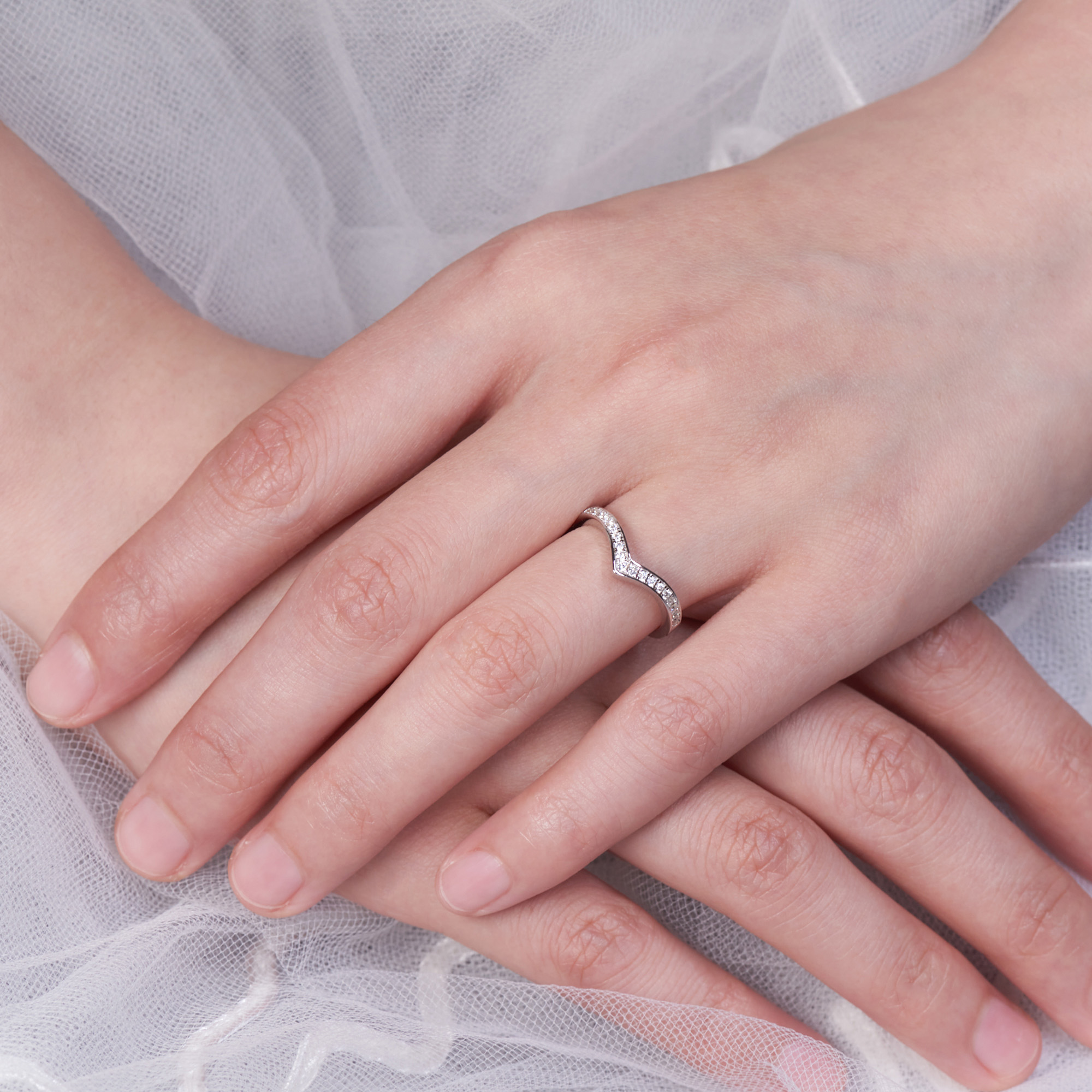 GIGAJEWE Round Cut White D Color 925 Silver Moissanite Ring, Engagement Ring Wedding Ring,Matching Ring,Engagement Ring