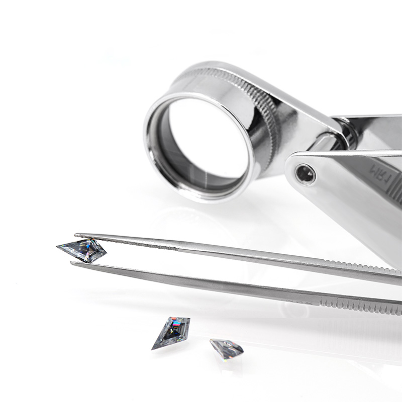 GIGAJEWE Moissanite Hand-Cutting Kite Cut Gray Color VVS1 Premium Gems Loose Diamond Test Passed Gemstone For Jewelry Making