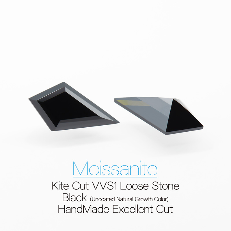 GIGAJEWE Moissanite Hand-Cutting Kite Cut Black Color VVS1 Premium Gems Loose Diamond Test Passed Gemstone For Jewelry Making
