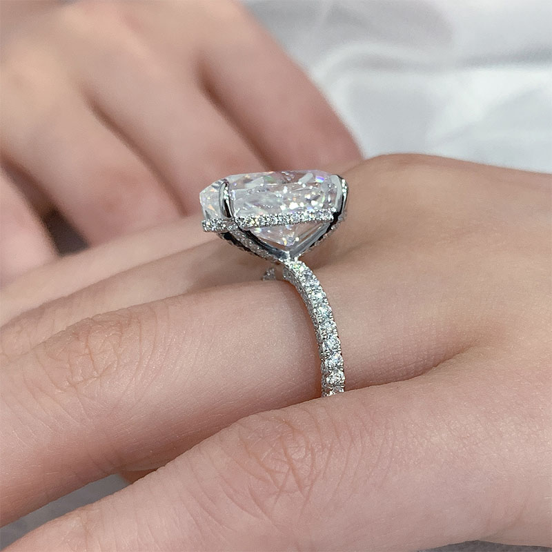 GIGAJEWE 9K/14K/18K 7ct White Pear Cut White Gold Wedding Ring Set, Moissanite Engagement Ring, Moissanite Ring, Promise Ring