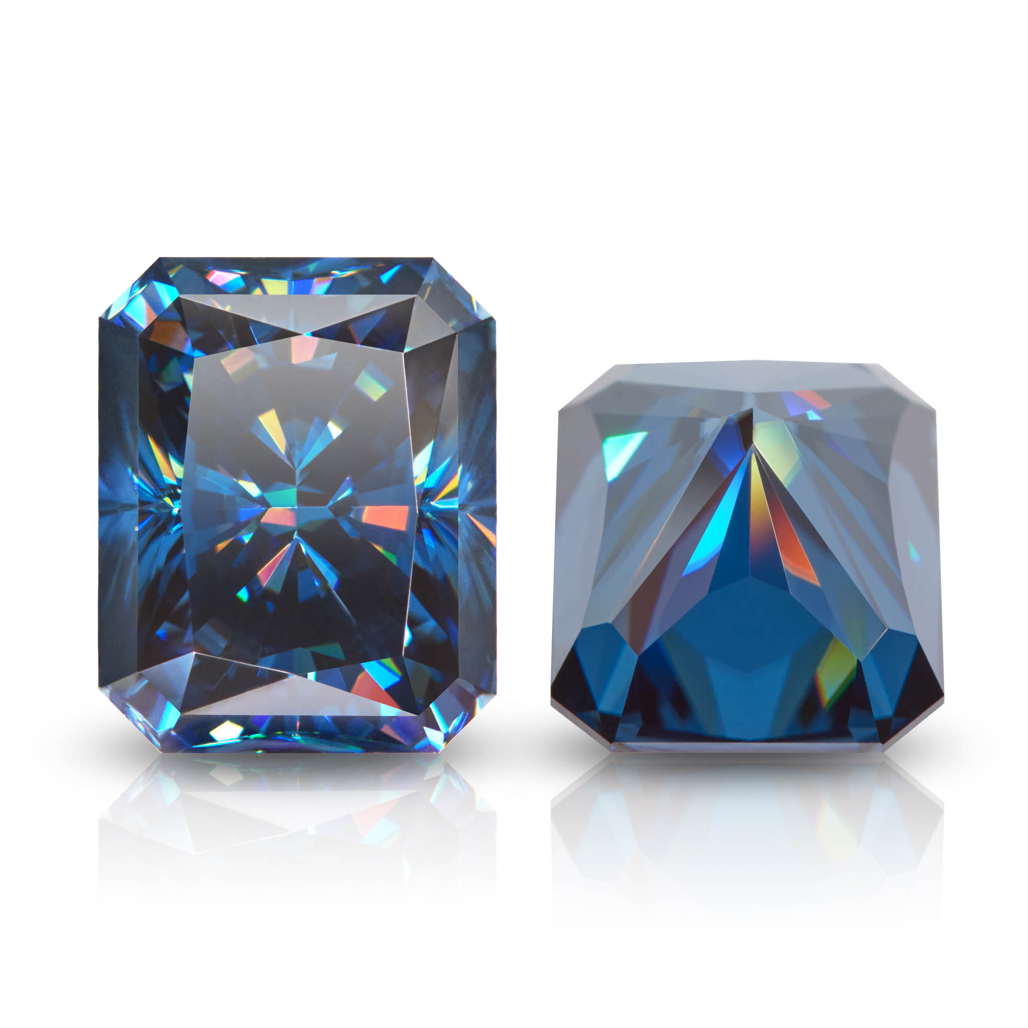 GIGIGAJEWE Moissanite Customized Radiant Dark Blue Color VVS1 Natural Growth Loose Diamond Test Passed Gemstone For Jewelry Make