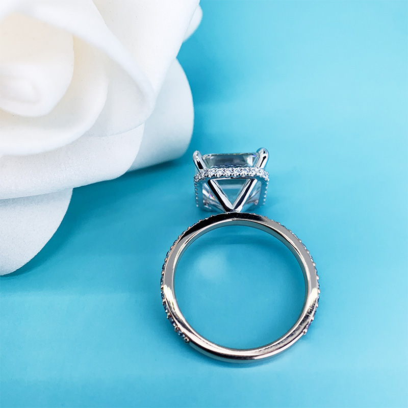 GIGAJEWE 10mm 5ct White D color Asscher Cut Moissanite 9K/14K/18K Rose Gold Ring, Moissanite Ring, Wedding Ring, Engagement Ring