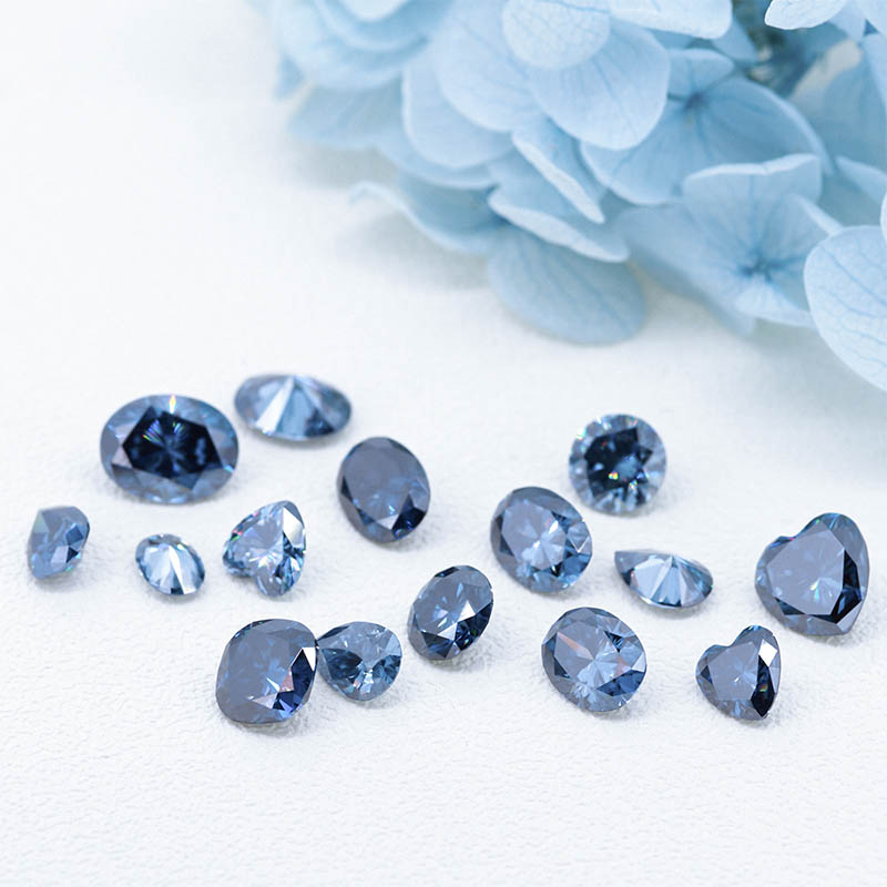 GIGAJEWE Natural Vivid Blue Moissanite Stone Loose Gemstone Blue Emerald Cut Synthetic Diamond Loose Gemstones Christmas Gifts