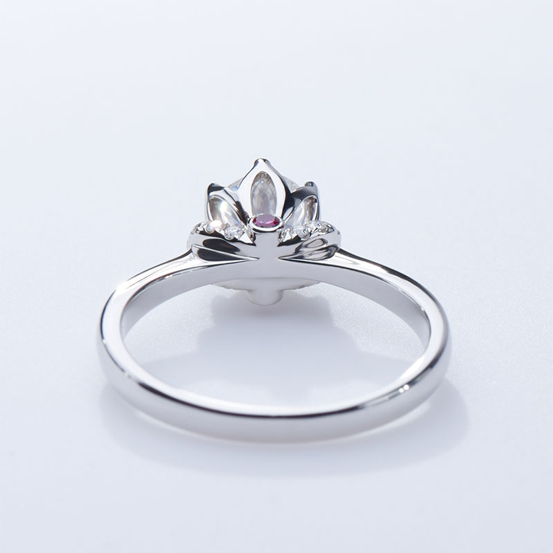 GIGAJEWE 6MM 0.8ct White D color 9K/14K/18K White Gold Ring Round Cut White Color Moissanite Ring , Gold Engagement Ring,Women gift