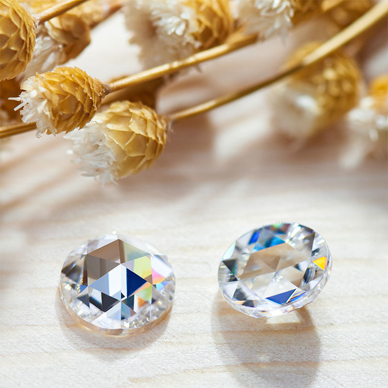 GIGAJEWE Moissanite Hand-Cutting Rose Cut White D Color VVS1 Premium Gems Loose Diamond Test Passed Gemstone For Jewelry Making