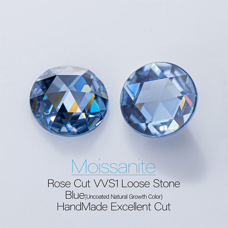 GIGAJEWE Natural Blue Rose Cut VVS1 Moissanite Stone Loose Gemstone Loose Moissanite wedding gifts, Christmas Gifts,Wedding gift
