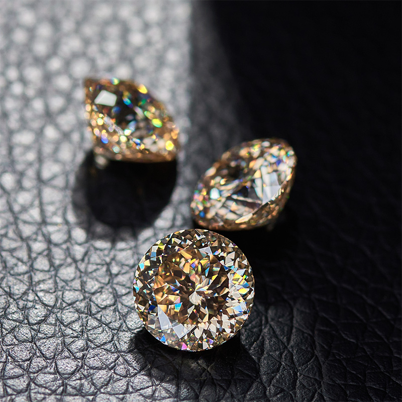 GIGAJEWE Moissanite Customized Portuguese Champagne VVS1 Premium Gems Loose Diamond Test Passed Gemstone For Jewelry Making