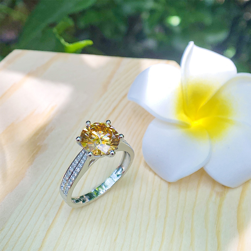 GIGAJEWE 9mm 3ct Gold stone White Gold 9K/14K/18K Ring Moissanite Ring , Gold Engagement Ring,mother