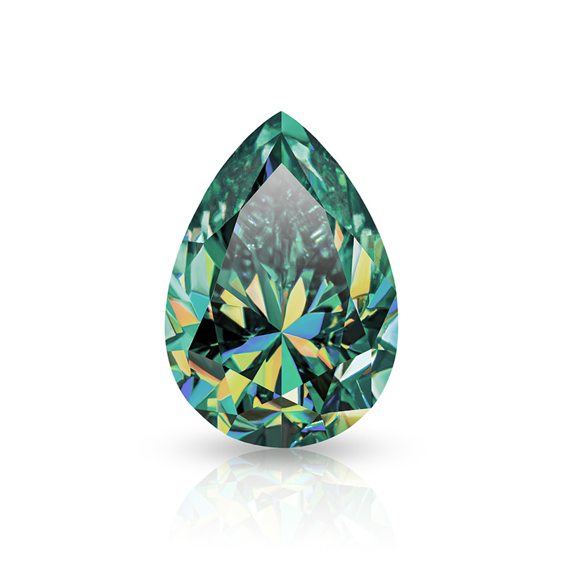GIGAJEWE Moissanite Pear Cut Dark Green Color 6mmX8mm 1.2ct Beads DIY Gem Making Loose Stone For Fashion Jewelry Girl Gift