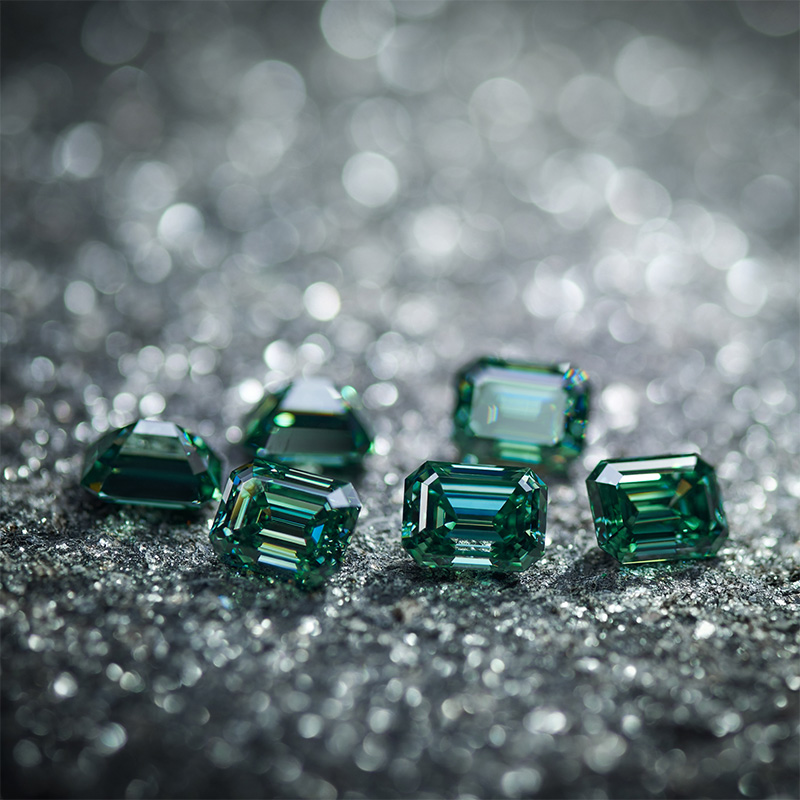 GIGAJEWE Green Color Emeralds Cut Moissanite Loose Stone DIY Gem Beads Fashion Jewelry Making Girlfriend Gift