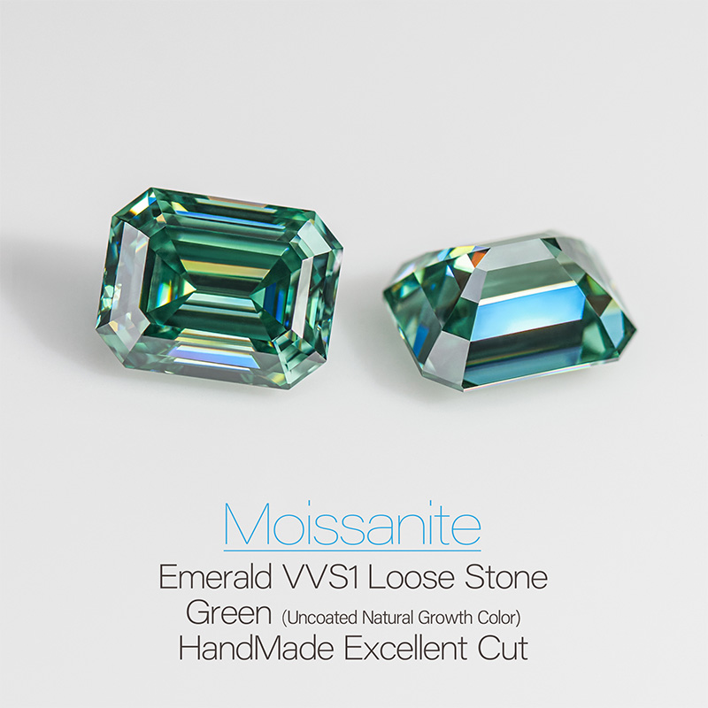GIGAJEWE Green Color Emeralds Cut Moissanite Loose Stone DIY Gem Beads Fashion Jewelry Making Girlfriend Gift