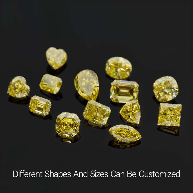GIGAJEWE Natural Fancy Uncoated Yellow Color Trillion cut Moissanite Stone Loose Gemstone Vivid Yellow Ice Crushed Cut Loose Gemstones