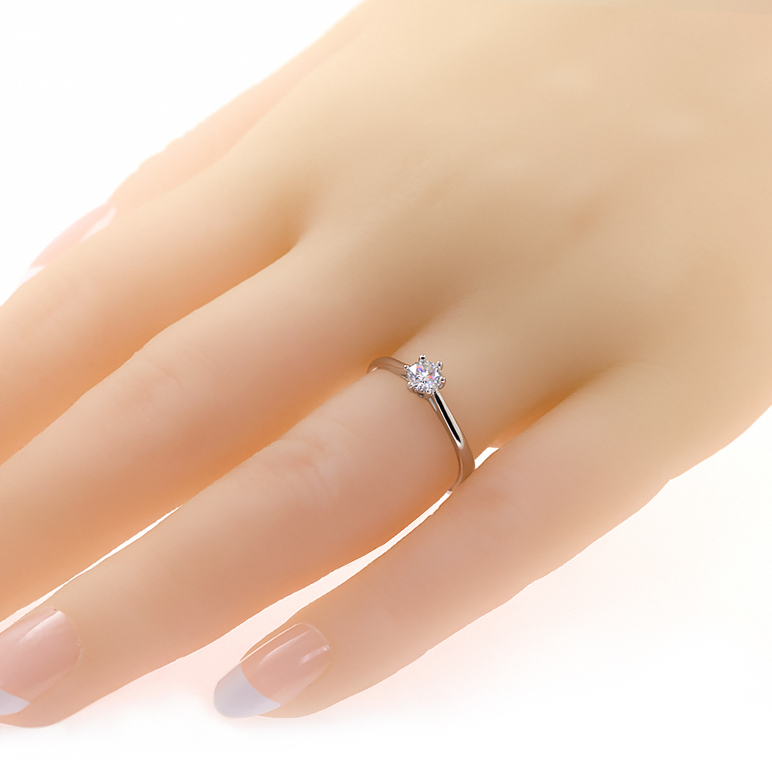 GIGAJEWE 0.3ct 4mm Round Cut EF VVS1 Moissanite 925 Silver Ring Diamond Test Passed Fashion Girlfriend Women Girlfriend Gift