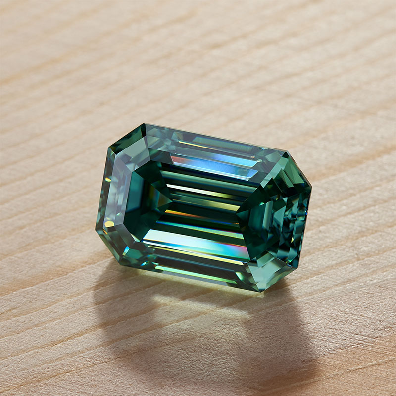 GIGAJEWE 10X14X6.69MM 7.77ct Green Color Emerald Cut Moissanite Loose Stone Loose moissanite For Jewelry Setting