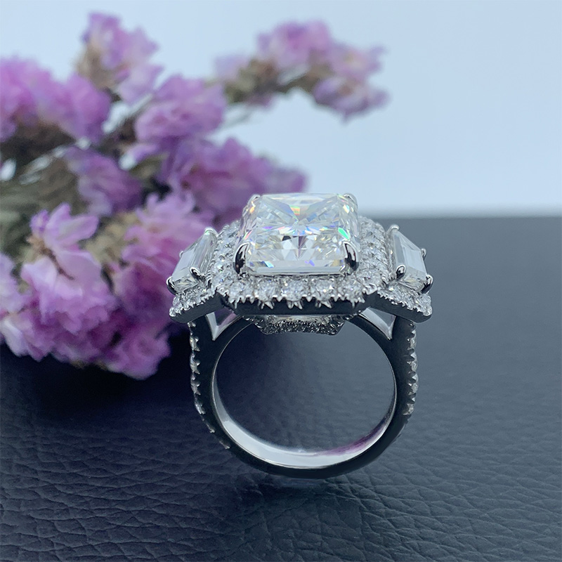 10X12mm 8ct D color Radiant Cut Moissanite 9K 14K 8K White Sold Gold Solitaire Ring, Moissanite Ring, Wedding Ring, Engagement Ring