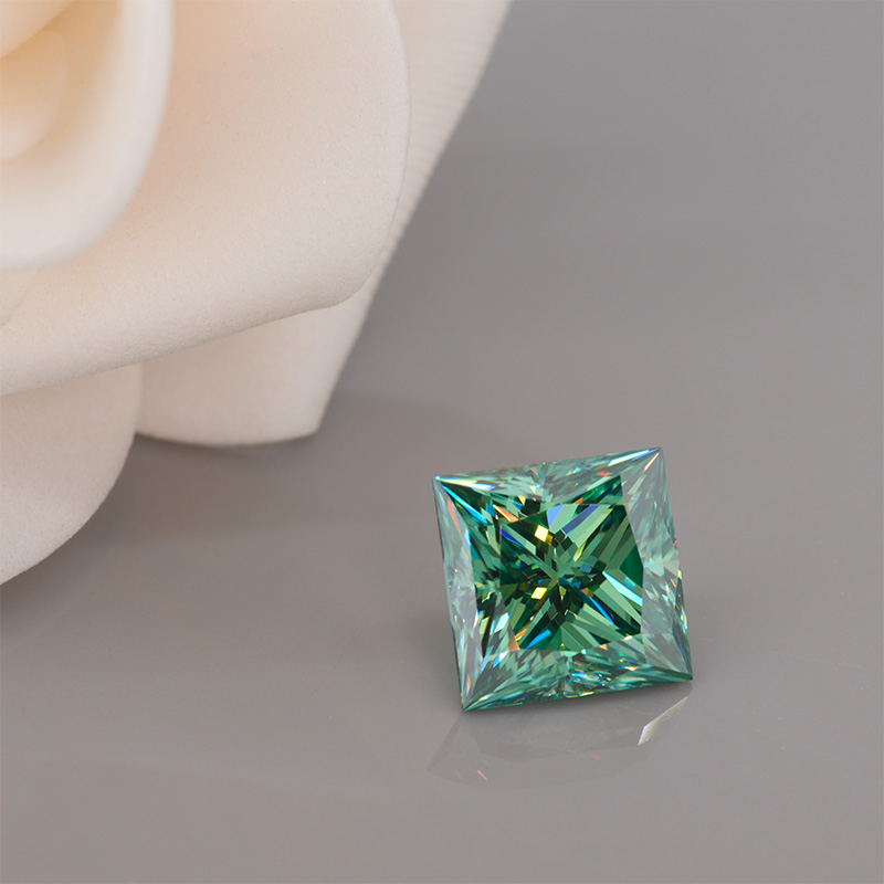 GIGAJEWE Green color Loose Moissanite Stone Princess Cut For Jewelry making,loose gemstone,loose moissanite