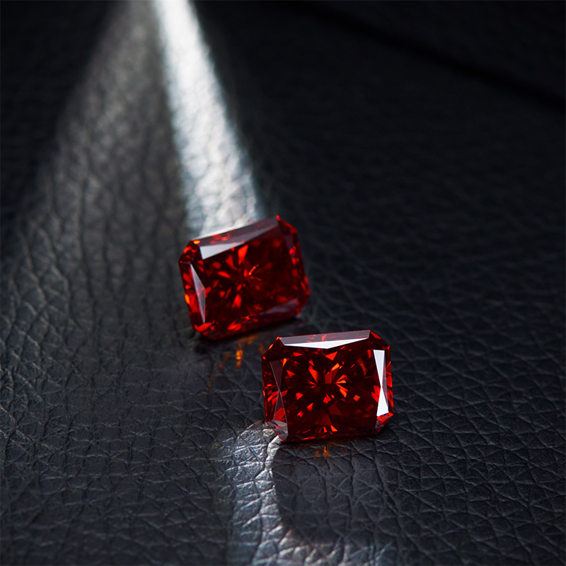 GIGAJEWE Moissanite Handmade Radiant Luxury red Color VVS1 Premium Gems Loose Diamond Test Passed Gemstone For Jewelry Making