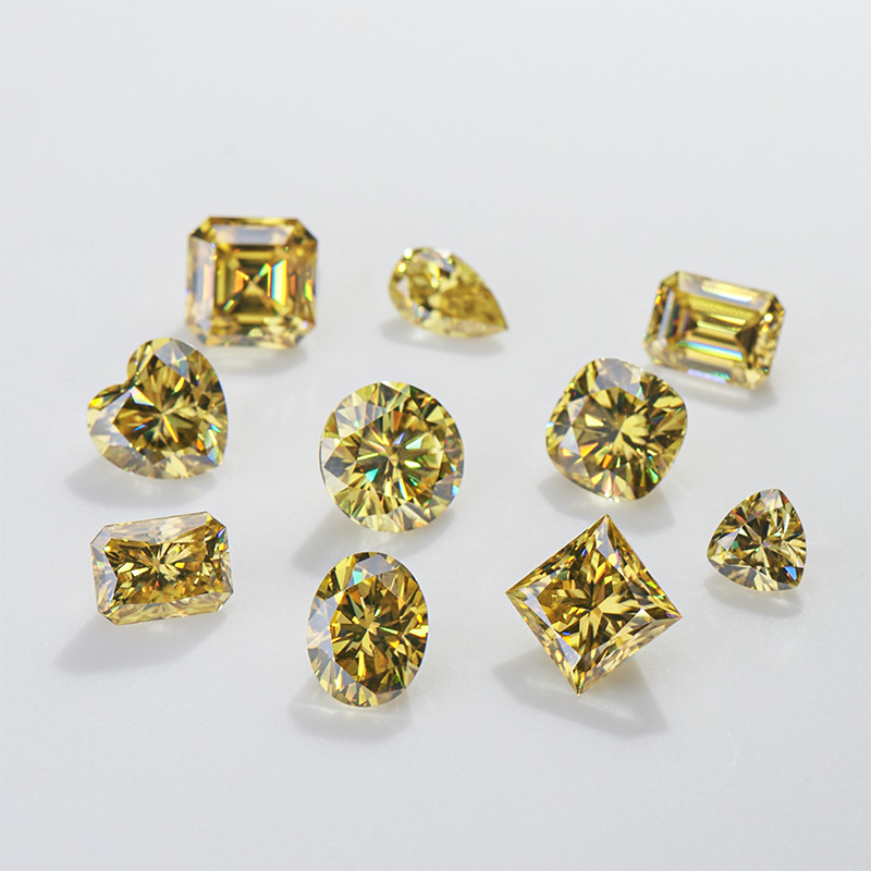 GIGAJEWE Moissanite Handmade Cushion Radiant Sun Color VVS1 Premium Gems Loose Diamond Test Passed Gemstone For Jewelry Making