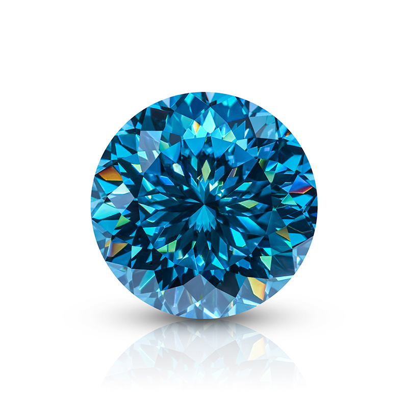 GIGAJEWE 6.5mm 1.0ct Blue color Portuguese Cut Moissanite Stone Loose Gemstone and Moissanite with Excellent cut
