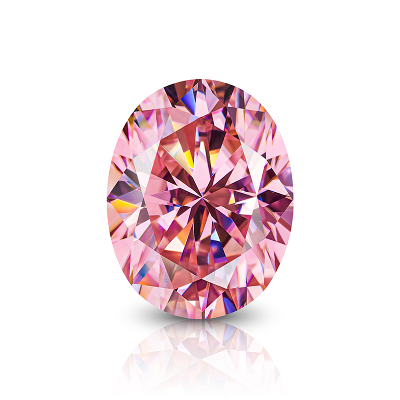 GIGAJEWE Sakura Pink color Moissanite Best Hand Oval Cut Gemstone Loose Brilliant Stone With Certificate By Excellent Cut
