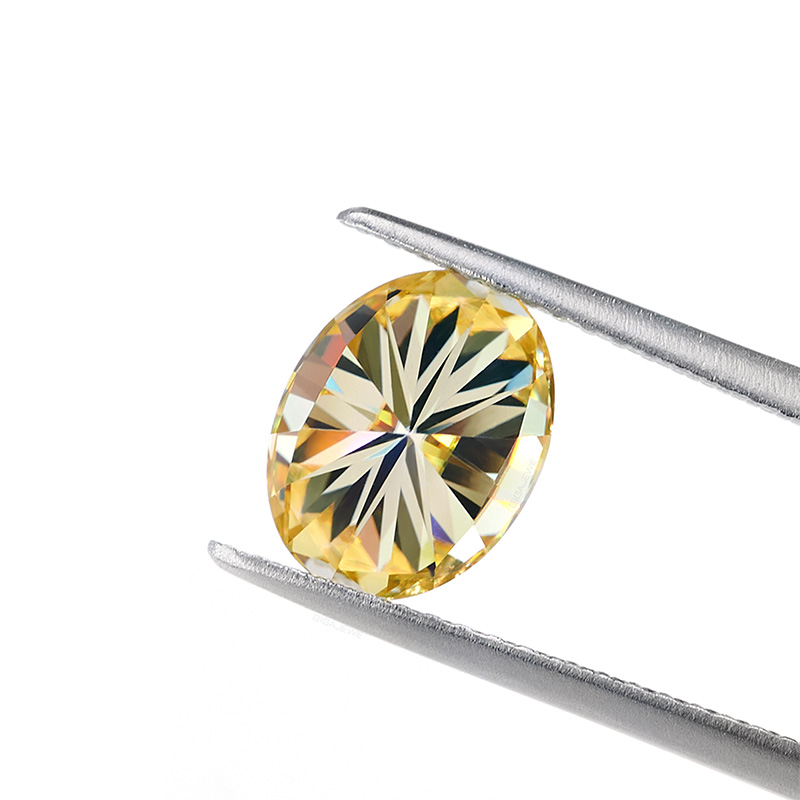 GIGAJEWE Moissanite Handmade Oval Radiant Sun Color VVS1 Premium Gems Loose Diamond Test Passed Gemstone For Jewelry Making
