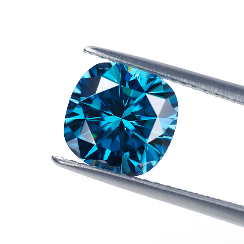 GIGAJEWE Moissanite Handmade Cushion NovaColor Blue VVS1 Premium Gems Loose Diamond Test Passed Gemstone For Jewelry Making