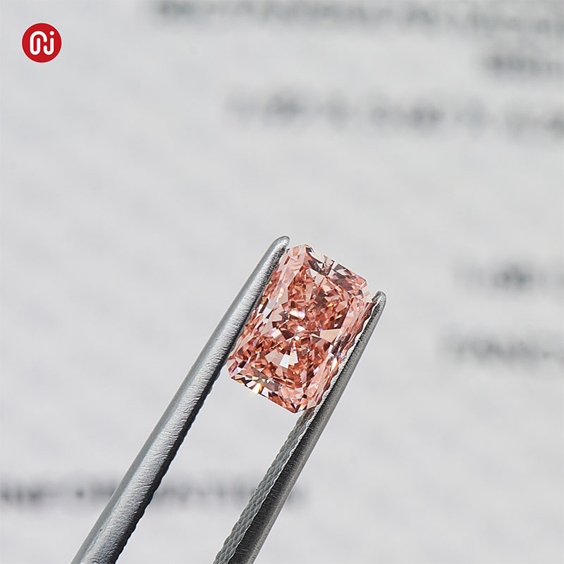 GIGAJEWE Radiant cut Loose Diamond CVD Pink color polished diamonds lab grown With IGI Certificate