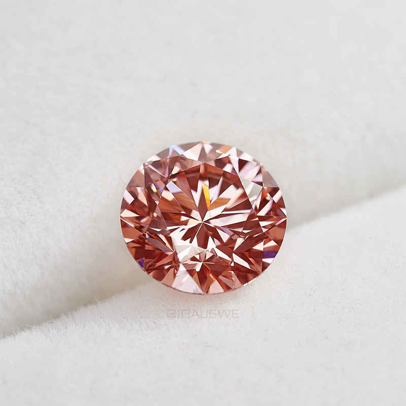 GIGAJEWE 8.07-8.09mm 2.045ct Loose Diamond CVD Pink color polished Diamonds lab grown Diamonds