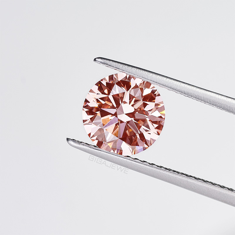 GIGAJEWE 8.07-8.09mm 2.045ct Loose Diamond CVD Pink color polished Diamonds lab grown Diamonds