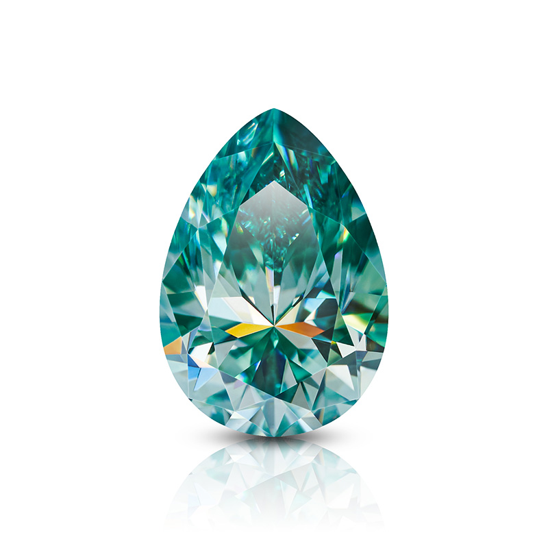 GIGAJEWE Moissanite CyanColor Pear Cut Customizabl FL-VVS1 PFL-remium Gems Loose Diamond Test Passed Gemstone For Jewelry Making