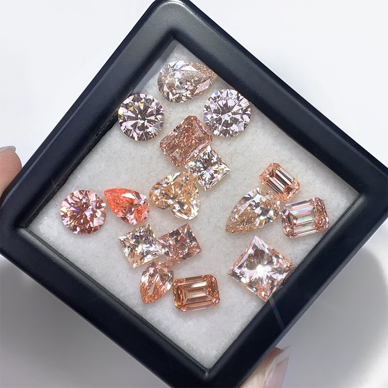 GIGAJEWE Emerald Cut 6.1*8.2mm 2.035ct Loose Diamond CVD Pink color polished Diamonds lab grown Diamonds