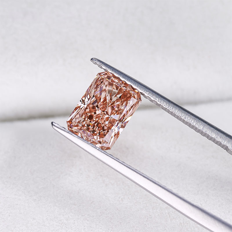 GIGAJEWE Radiant Cut 6.18*8.66mm 2.125ct Loose Diamond CVD Pink color polished Diamonds lab grown Diamonds