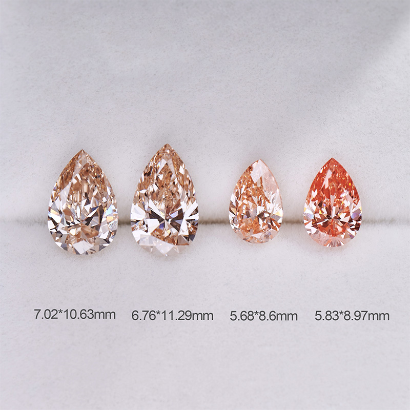 GIGAJEWE Pear Cut 5.68*8.6mm 1.035ct Loose Diamond CVD Pink color polished Diamonds lab grown Diamonds