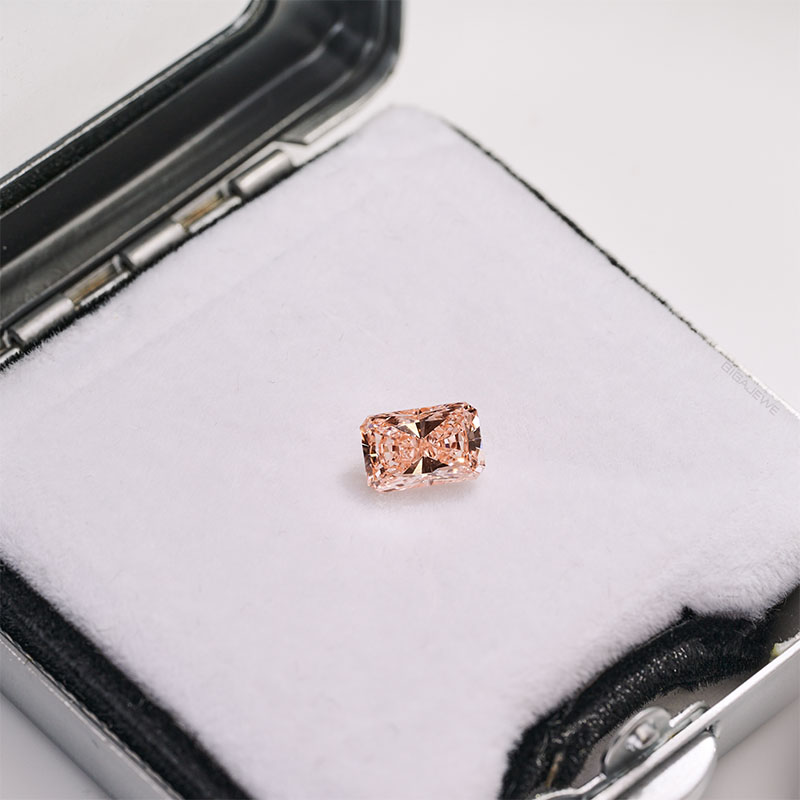 GIGAJEWE Radiant Cut 8.24 X 5.44 X 4.39mm 1.683ct VVS2 Loose Diamond CVD Pink color polished Diamonds lab grown Diamonds
